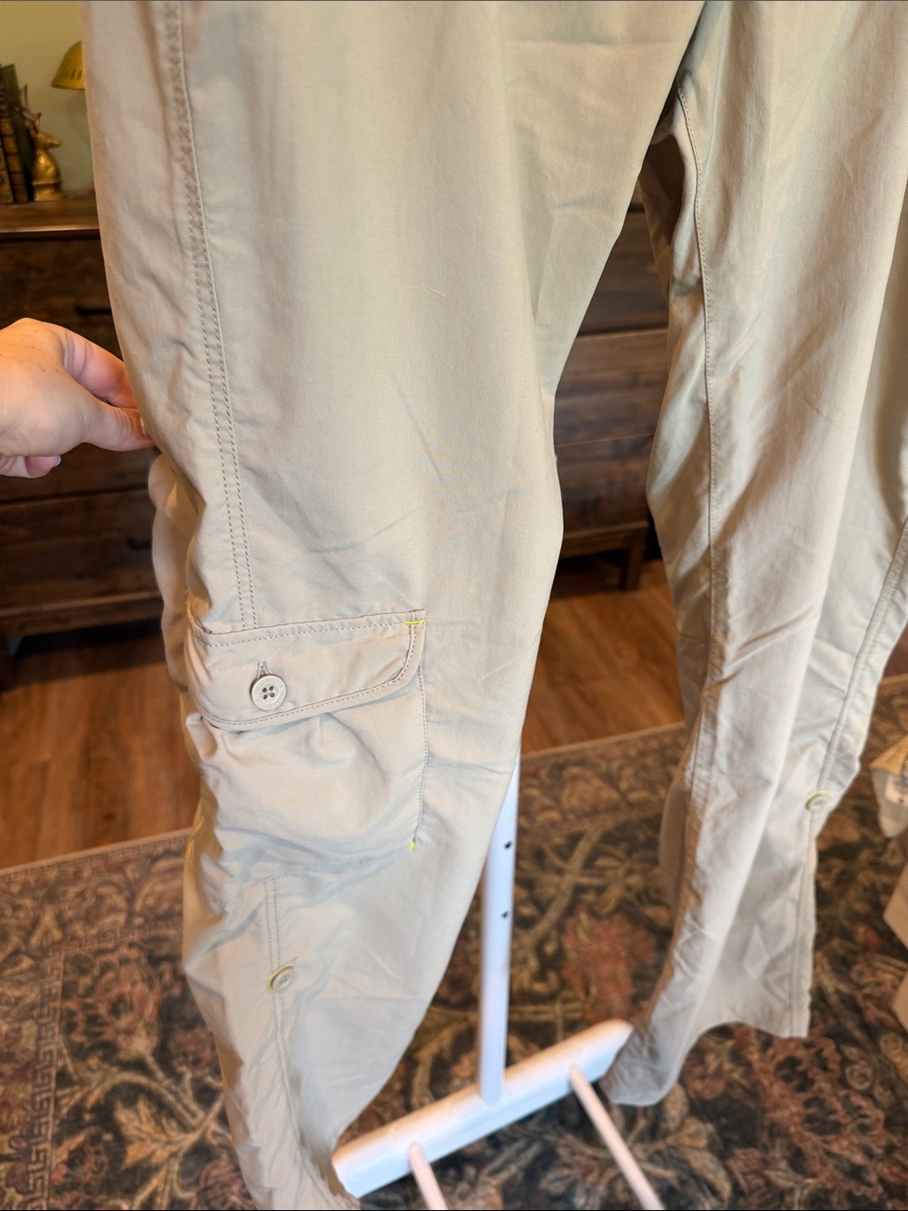 Patagonia Light Khaki Pants with Yellow Stitching - Picture 4 of 4